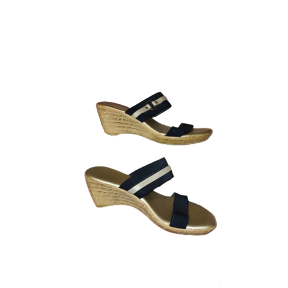 EEEE by Italian Shoemakers Slip On Wedge Sandals Size 8.5 - Picture 3 of 6